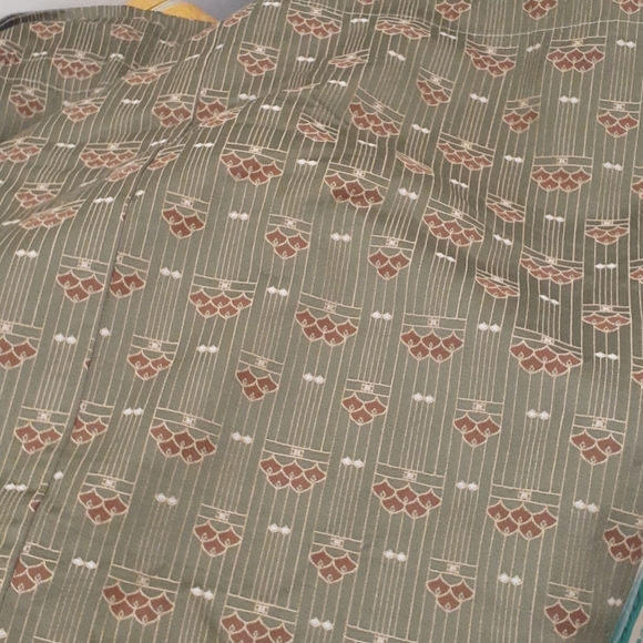 CUSTOM Mid-Century Statement Drapery Curtain Panels Green Gold 80"W×86" Long - Picture 4 of 11